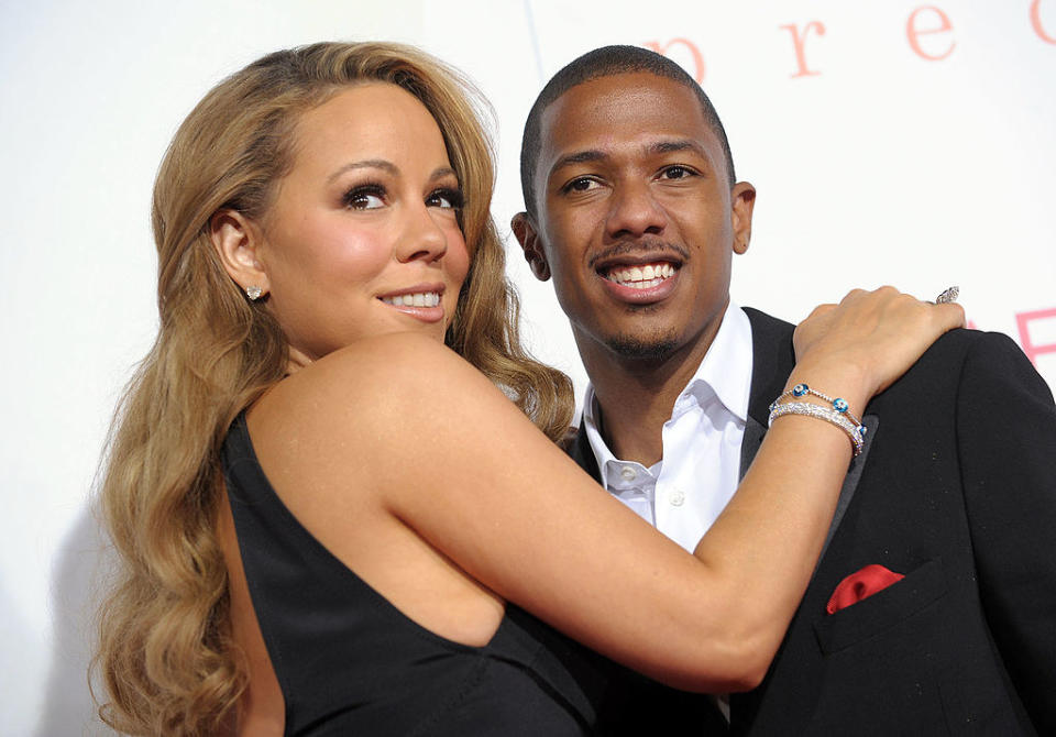 Mariah (L) and Nick (R) in 2009 at the "Precious" screening