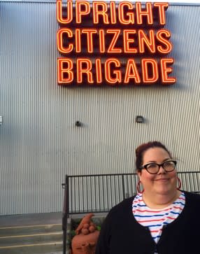 Brister in front of UCB in Los Angeles.