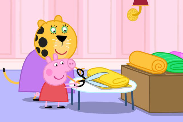 <p>Hasbro</p> Ms. Leopard and Peppa Pig