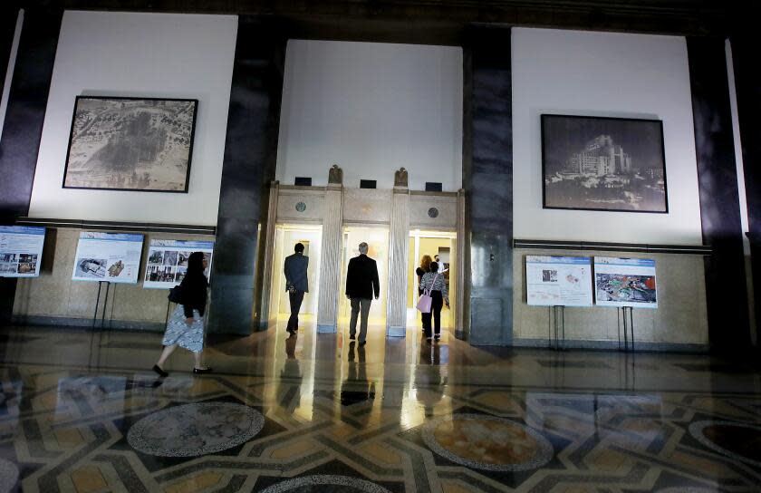 The front lobby of the Los Angeles County General Hospital