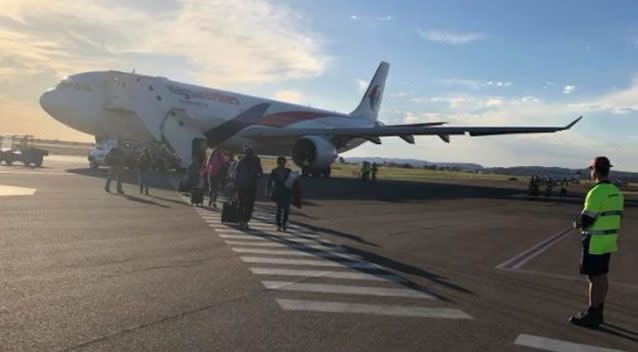 Flight MH122 from Sydney to Kuala Lumpur was close to the West Australian coastline when it was forced to divert to Alice Springs. Photo: Facebook/ Sanjeev Pandey