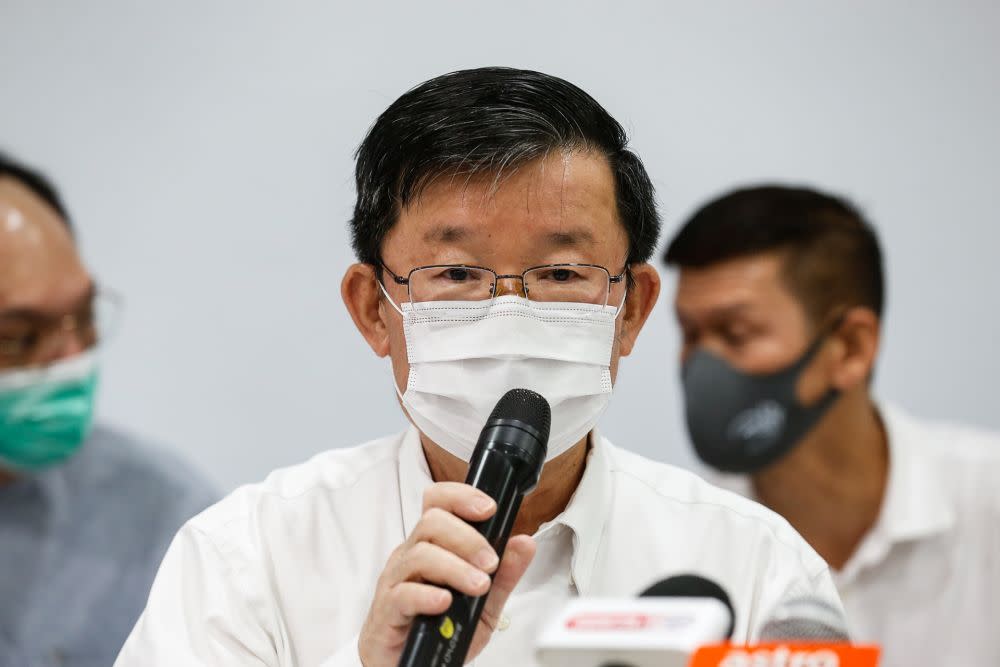 Penang DAP chairman Chow Kon Yeow speaks during a press conference at Wisma DAP in George Town January 7, 2021. — Picture by Sayuti Zainudin