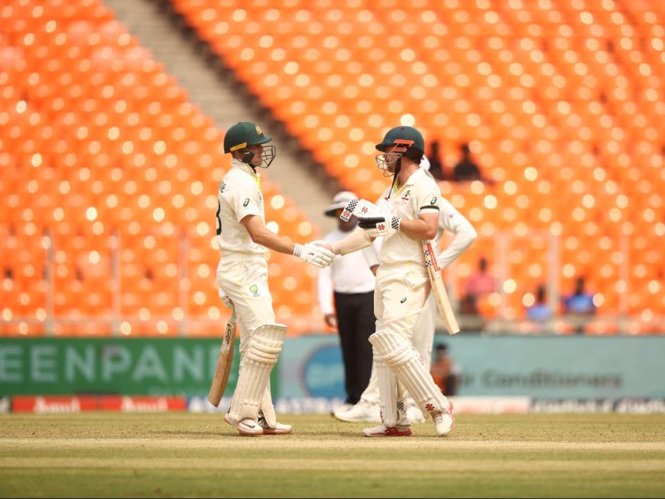 A 139-run stand between Travis Head (right) and Marnus Labushagne ensured a final Test draw  (Getty Images)