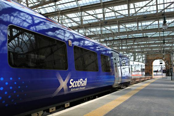 A ScotRail train at Queen Street station in Glasgow: soon to be refurbed high-speed trains (Getty Images)