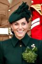 <p> ...and now it's Kate's turn. Here, she paired it perfectly with emerald earrings. </p>