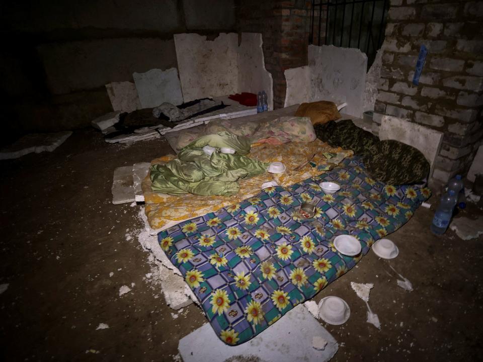 An interior view shows a basement of a building, which Ukrainian authorities say was a makeshift Russian prison and torture chamber during Russia's invasion in the village of Kozacha Lopan, in Kharkiv region, Ukraine September 18, 2022. REUTERS/Viktoriia Yakymenko