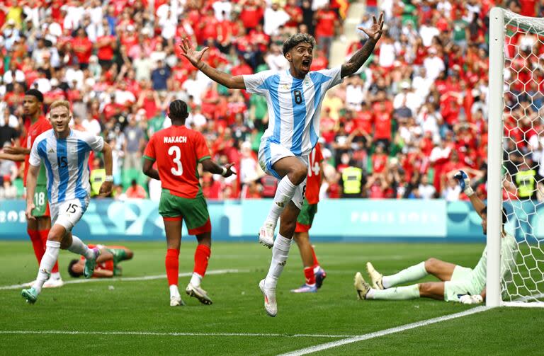 Cristian Medina marcó el segundo gol de la selección argentina en el agónico empate frente a Marruecos 2 a 2, que luego fue anulado por offside