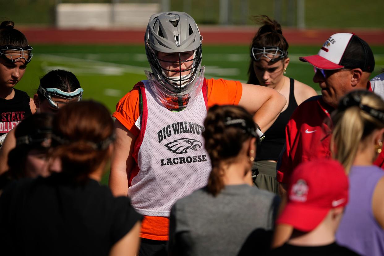 Big Walnut goalie Caroline Weber credits the team's defenders with helping her become the state's all-time saves leader in girls lacrosse.