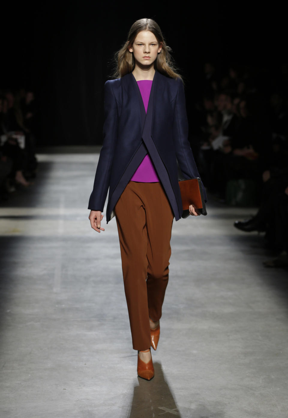 The Narciso Rodriguez Fall 2013 collection is modeled during Fashion Week in New York, Tuesday, Feb. 12, 2013. (AP Photo/Seth Wenig)