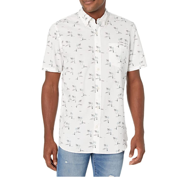 Goodthreads Men's Standard-Fit Short-Sleeve Printed Poplin Shirt