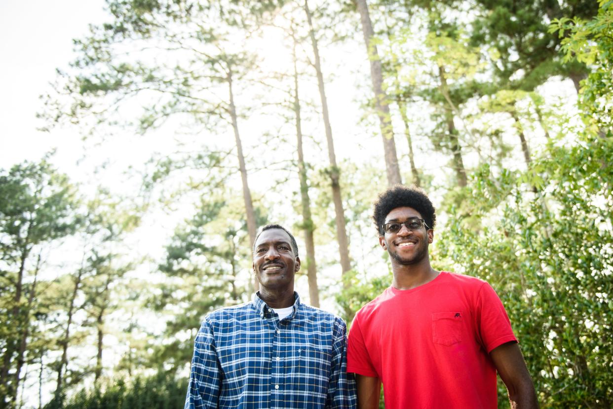 Anthony Peterkin and his son, Jaden, were the recipients of a Carnegie Medal for attempting to save an 88-year-old man from a house fire in April 2021.