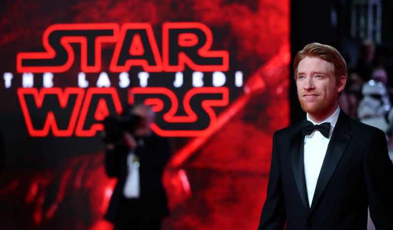 Schauspieler Domhall Gleeson posiert am 12. Dezember 2017, auf der Premiere von „Star Wars: Die letzten Jedi“ in der Royal Alber Hall in London, GB für die Kameras. REUTERS/Hannah McKay