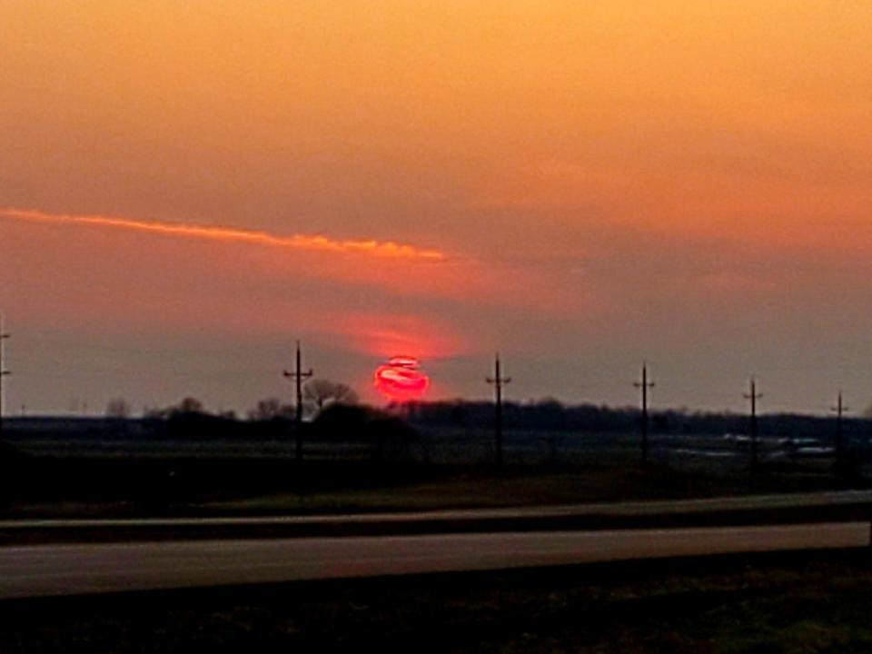 Sunsetting west of Devils Lake from yesterday, the colors were brilliant and beautiful, the picture just doesn’t do it justice, it was spectacular.