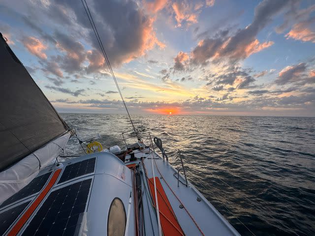 <p>Cole Brauer</p> Sunset in the South Atlantic in January 2024