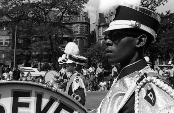 PHOTO: A drummer with the Roosevelt marching band performs in the Bud Billiken Day parade, in Chicago, in 1967.  (Robert Abbott Sengstacke/Getty Images)