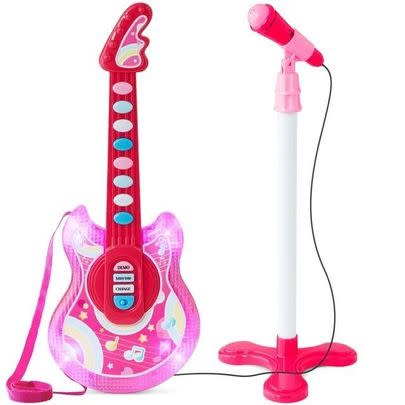 A mini guitar and mic