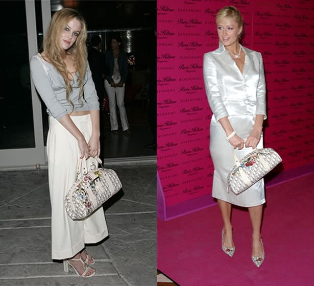 Riley Keough and Paris Hilton carrying Dior floral bags for summer