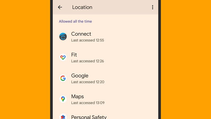 Editing location permissions on Android