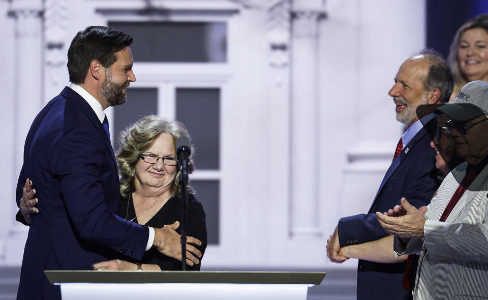 JD Vance and his mother Beverly Vance. (Chip Somodevilla/Getty Images)