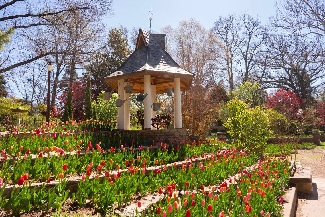 Art at the Arb, the Bartlett Arboretum’s two-day celebration of its 50,000 tulips and more than 100 artisans and musicians, happens this weekend, April 13 and 14, in Belle Plaine. Jaime Green/The Wichita Eagle