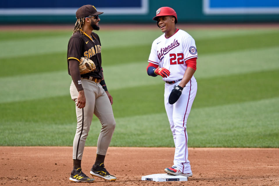 With the acquisition of Juan Soto and Fernando Tatis Jr. getting closer to returning, the Padres should have one of baseball’s most productive lineups. (Photo by Chris Bernacchi/Diamond Images via Getty Images)