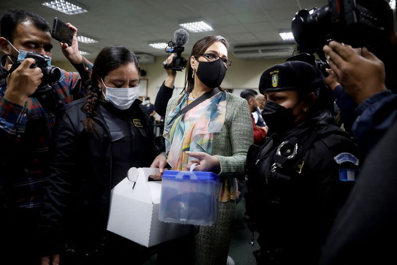 Former Guatemalan Vice President Roxana Baldetti attends a hearing in Guatemala City