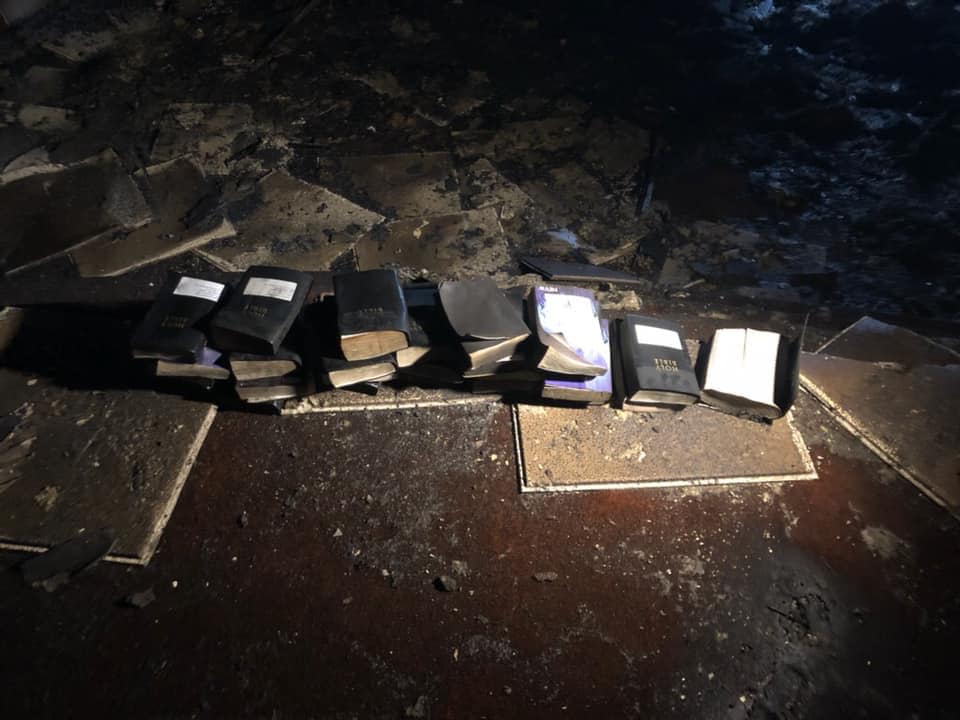 Bizarrely, the fire department claims no bibles were destroyed in the fire. Source: Coal City Fire Department