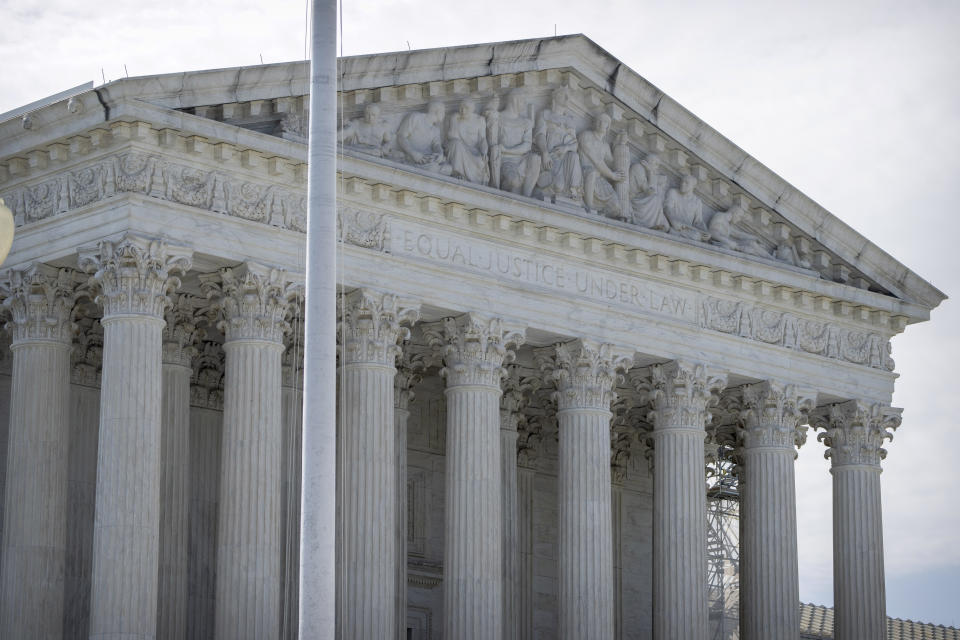 FILE - The Supreme Court building is seen on June 28, 2024, in Washington. Two blockbuster opinions are coming on the Supreme Court term's final day, Monday, July 1: whether Donald Trump is immune from federal criminal prosecution as a former president and whether state laws limiting how social media platforms regulate content posted by their users violate the Constitution. (AP Photo/Mark Schiefelbein, File)