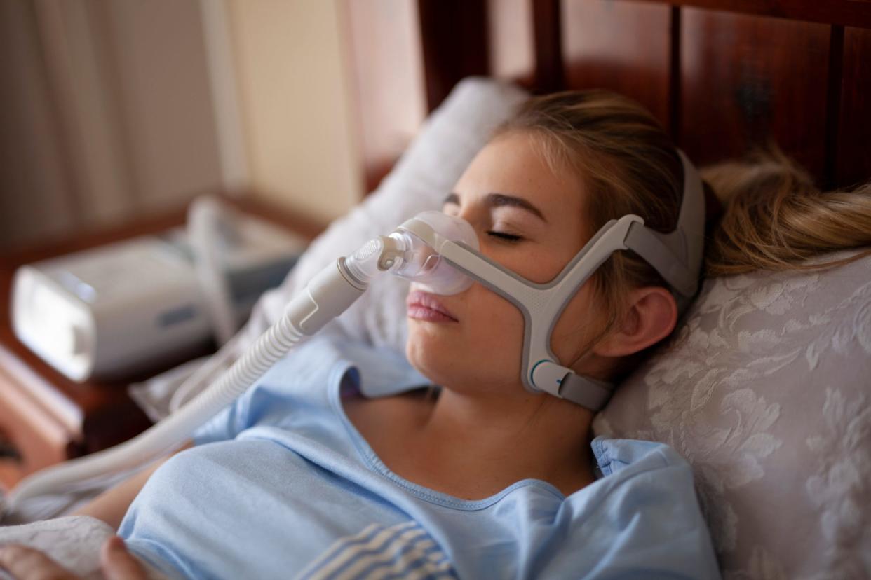 A CPAP machine provides a consistent stream of pressurized air to your airways throughout the night.