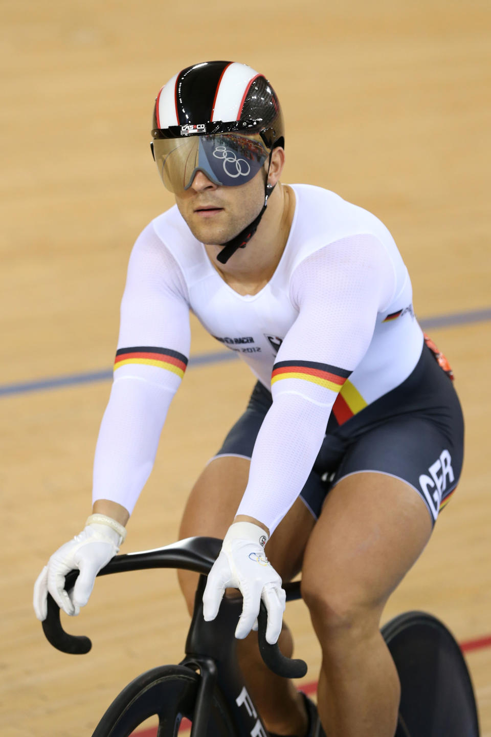Robert Forstemann of Germany after beating Bernard Esterhuizen of South Africa during the Men's Sprint Track Cycling 1/16 Finals on Day 8 of the London 2012 Olympic Games at Velodrome on August 4, 2012 in London, England. (Getty Images)