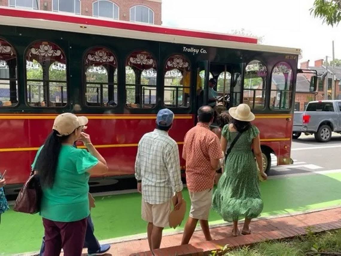 Trolleys and mobility-on-demand vans will run on Saturdays in Chapel Hill, Carrboro and Hillsborough to the Uproar art locations. Photo courtesy of Katie Murray.