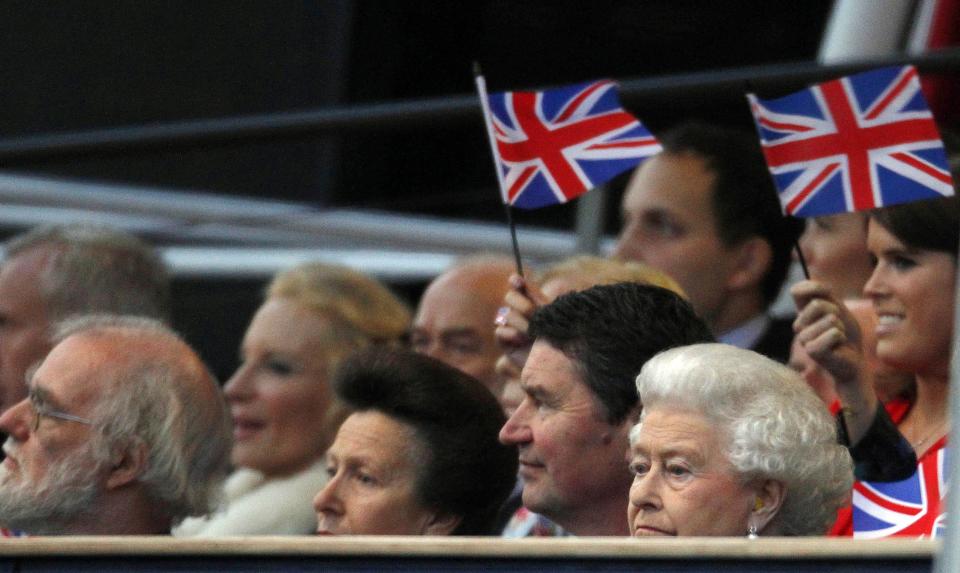 Queen Elizabeth at her Diamond Jubilee concert.