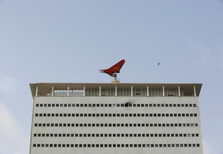 The Air India logo is seen on top of its office building in Mumbai, India, July 7, 2017. REUTERS/Danish Siddiqui