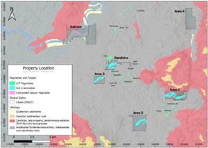 Lithium Ionic Claims on Geology Map