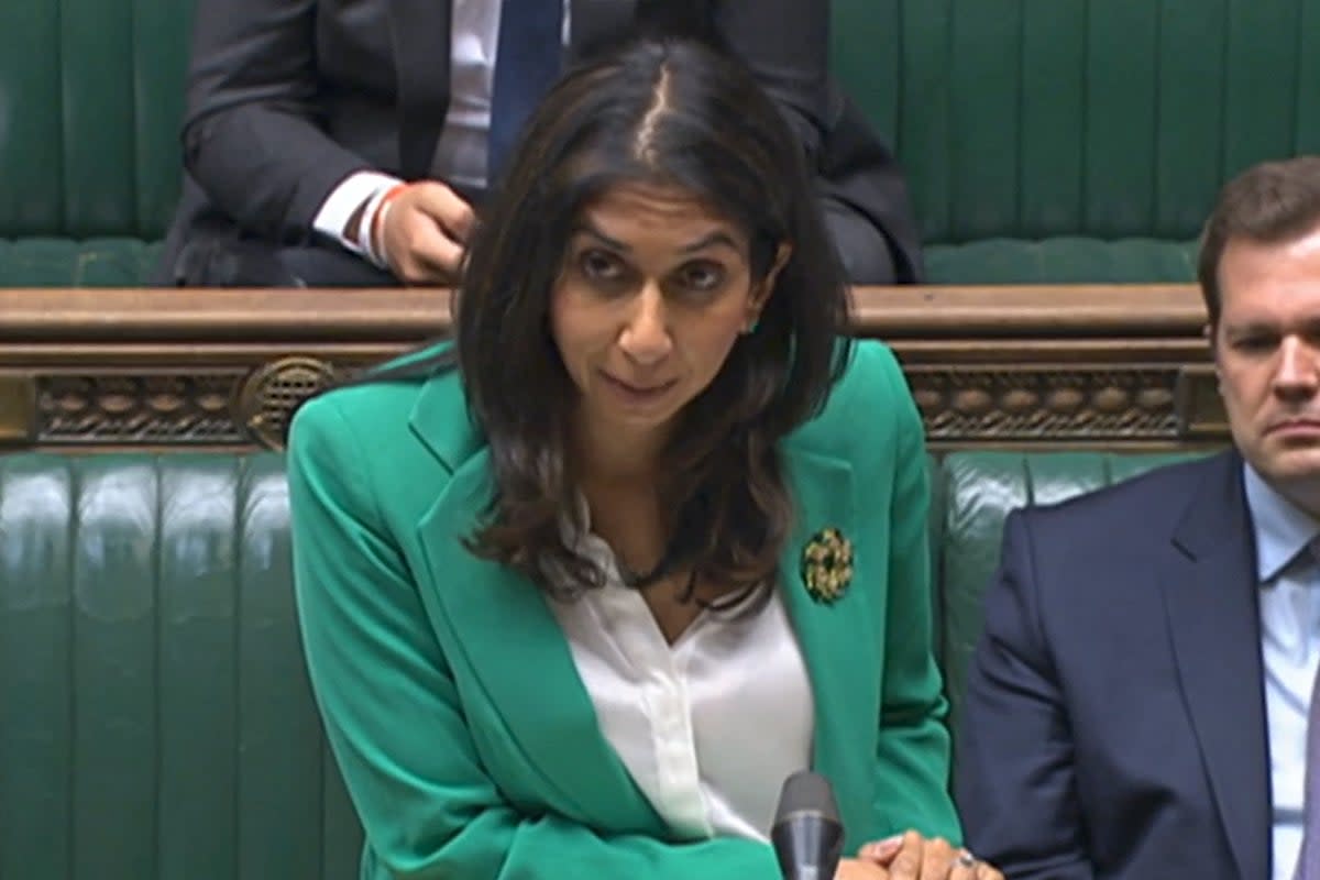Ms Braverman addressed the Commons (PRU/AFP via Getty Images)