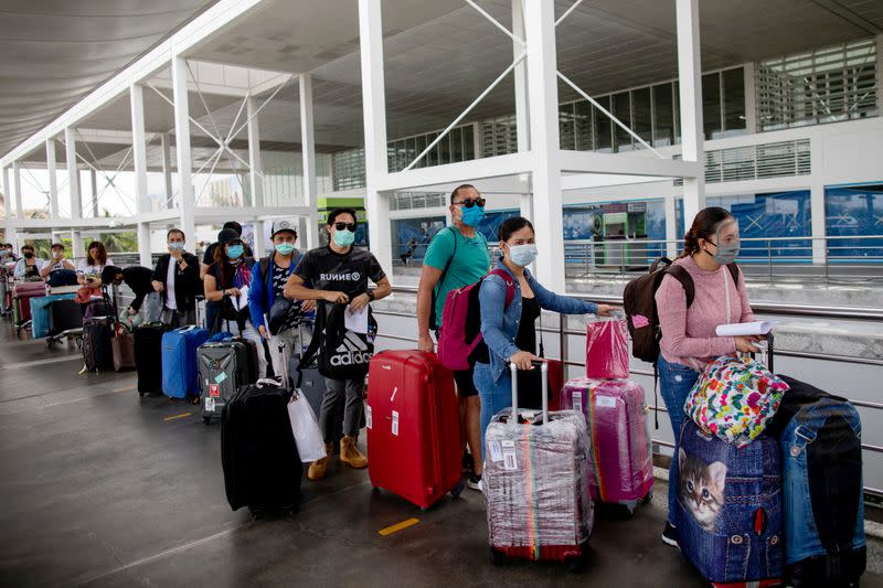 Repatriated Filipino workers stuck in quarantine amid the spread of the coronavirus disease (COVID-19) finally allowed to go home, in Pasay