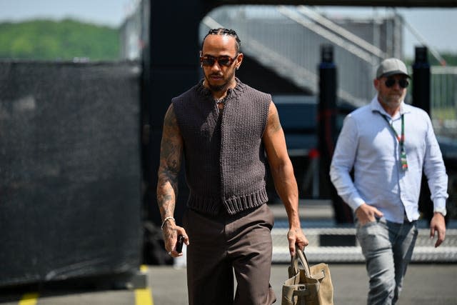 Lewis Hamilton arrives in the paddock ahead of the Hungarian Grand Prix 