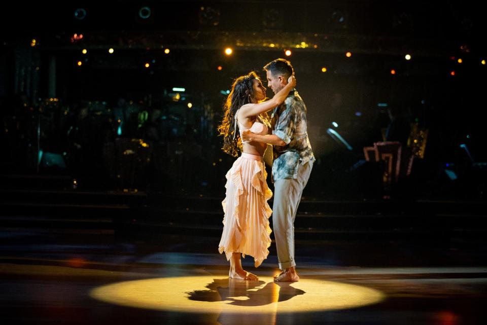 Emotional: Bayley and Manrara's dance (BBC/Guy Levy)