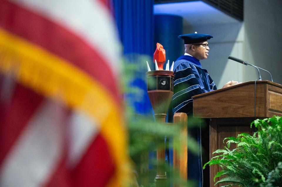 Jackson State University celebrates commencement at the Lee E. Williams Athletics and Assembly Center on the Jackson, Miss., campus on Saturday, May 4, 2024.