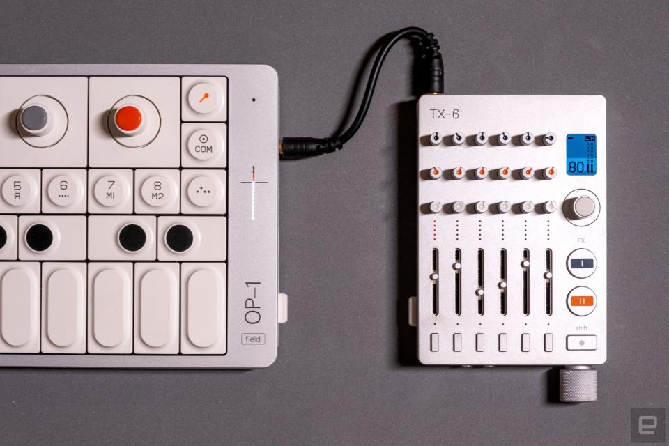 Teenage Engineering's Op-1 Field and TX-6 mixer.