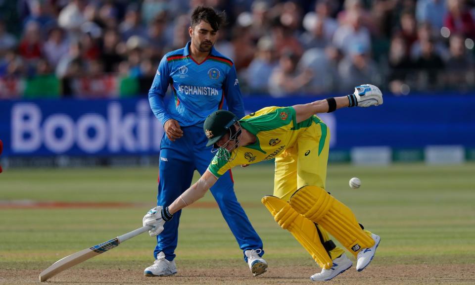 <span>Steve Smith makes his ground during a match between Afghanistan and Australia at the 2019 Cricket World Cup.</span><span>Photograph: Tom Jenkins/The Guardian</span>