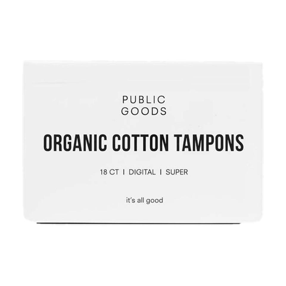 10) Applicator Free Cotton Tampons — Super (18-Count)