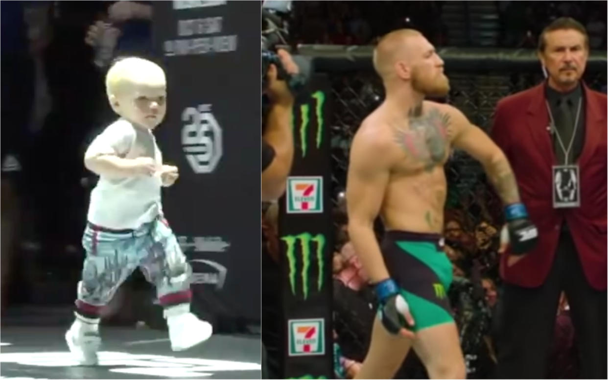 Conor McGregor Jr. y Conor McGregor, tras un combate. | Foto: Youtube