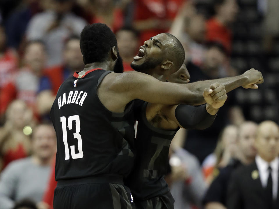 James Harden and Chris Paul are still finding their chemistry. (AP)