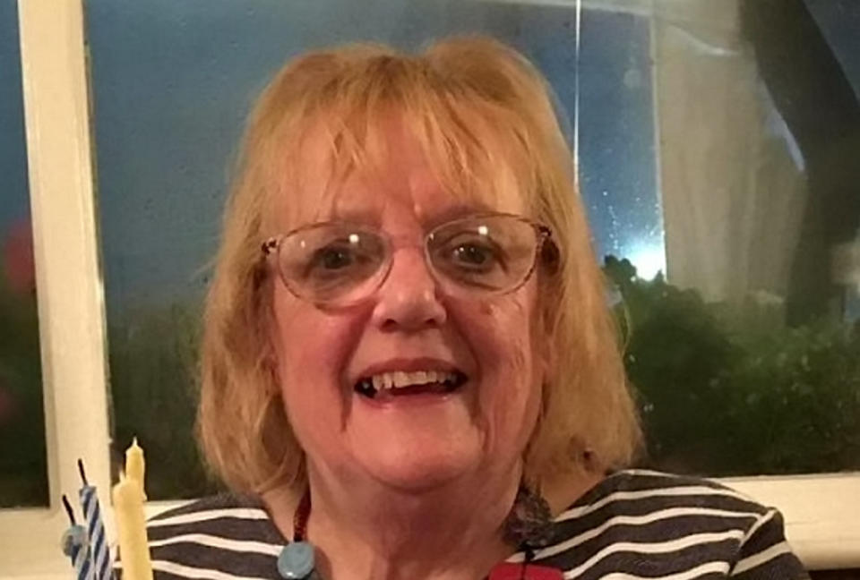 Barbara Barnes, 74, had the wrong implant fitted in October 2018, and the NHS Trust which oversees the hospital has since admitted its failure to insert the correct sided implant.  (SWNS)