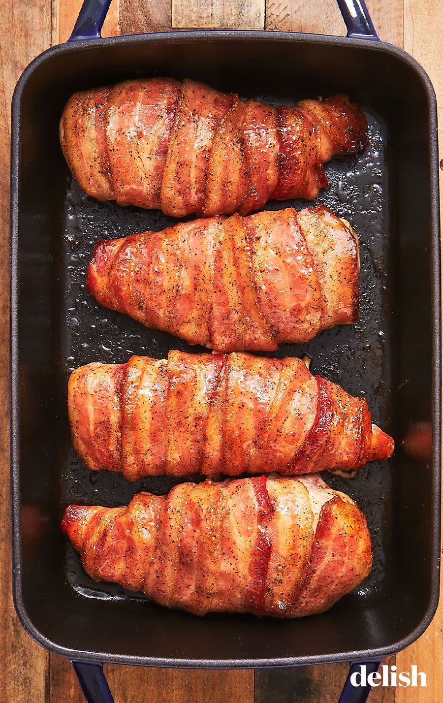 Pepper-Glazed Bacon-Wrapped Chicken