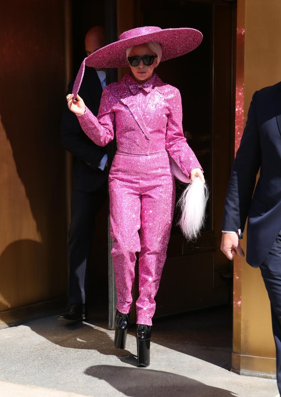 Lady Gaga wearing Christian Cowan in 2014 (SplashNews.com)