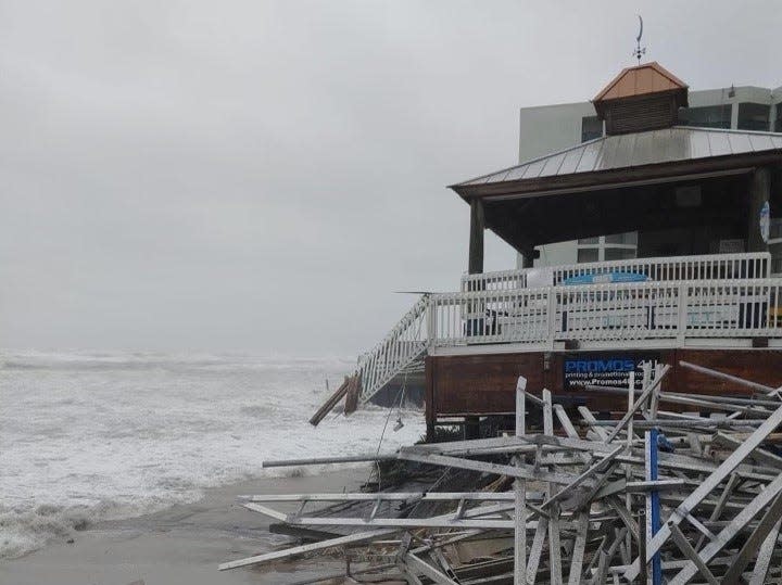 This photo shows damage to Chase's on the Beach restaurant in New Smyrna Beach after Tropical Storm Nicole in November 2022.