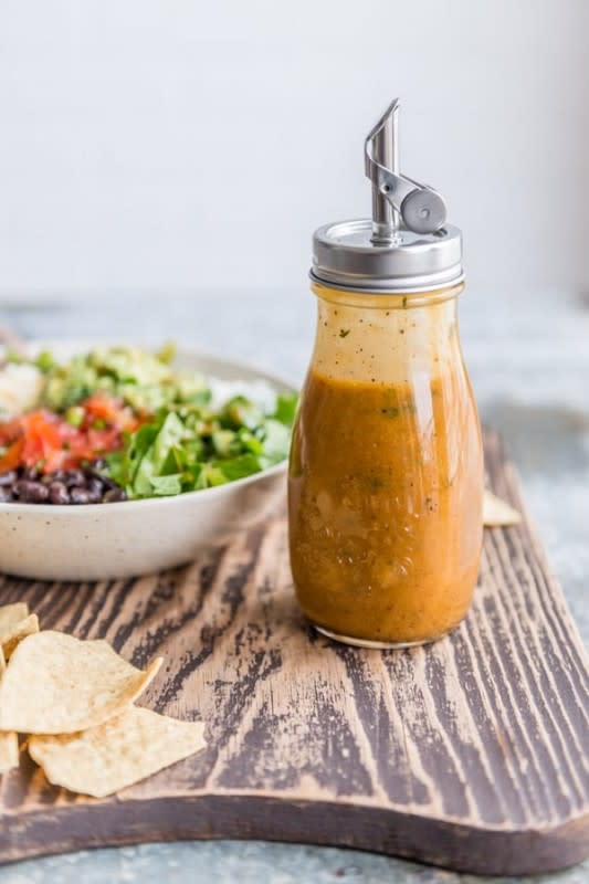 <p>Culinary Hill</p><p>A popular smokey sweet honey vinaigrette recipe.</p><p><strong>Get the recipe:</strong><a href="https://www.culinaryhill.com/?post_type=post&p=21902" rel="nofollow noopener" target="_blank" data-ylk="slk:Chipotle Honey Vinaigrette Recipe (Copycat);elm:context_link;itc:0;sec:content-canvas" class="link ">Chipotle Honey Vinaigrette Recipe (Copycat)</a></p>