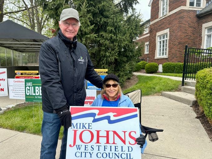 City Councilor Mike Johns and his neighbor, Priscilla Wallace